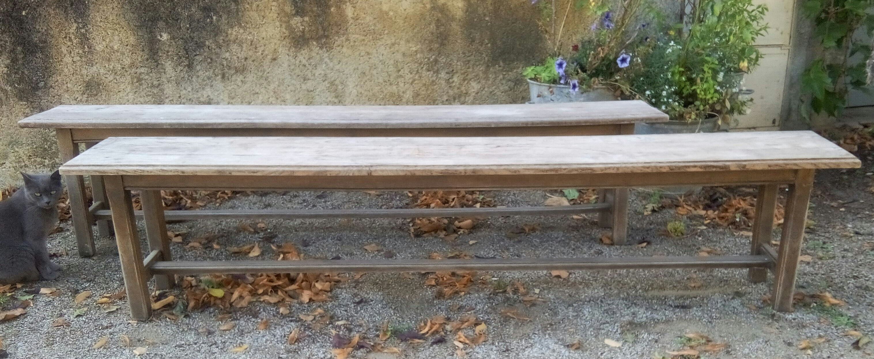 Pair of oak benches