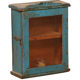 old Art Deco wall display case in original blue teak Burmese patina