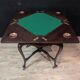 Game table known as "mouchoir" in mahogany, Louis XV style with decorative inspiration.