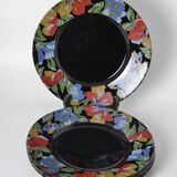 6 assiettes plates Arcoroc noires