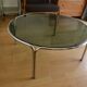 Coffee table 70s smoked glass metal