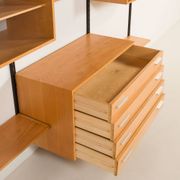 Rare Kai Kristiansen 3 bay wall unit in beech, 1970s