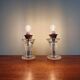 Pair of crystal lamps, Val Saint-Lambert (Belgium), 1930s