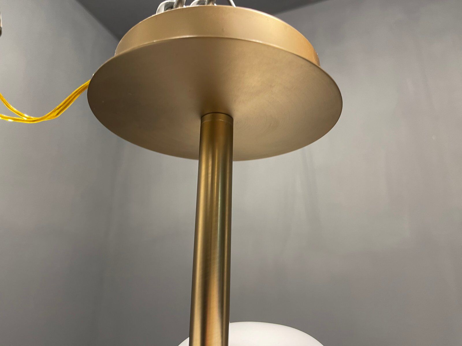 Lustre Spoutnik en verre opalin avec 7 lumières