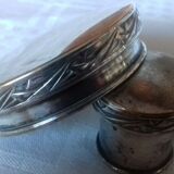 Lot of 4 glass toilet bottles, silver metal caps