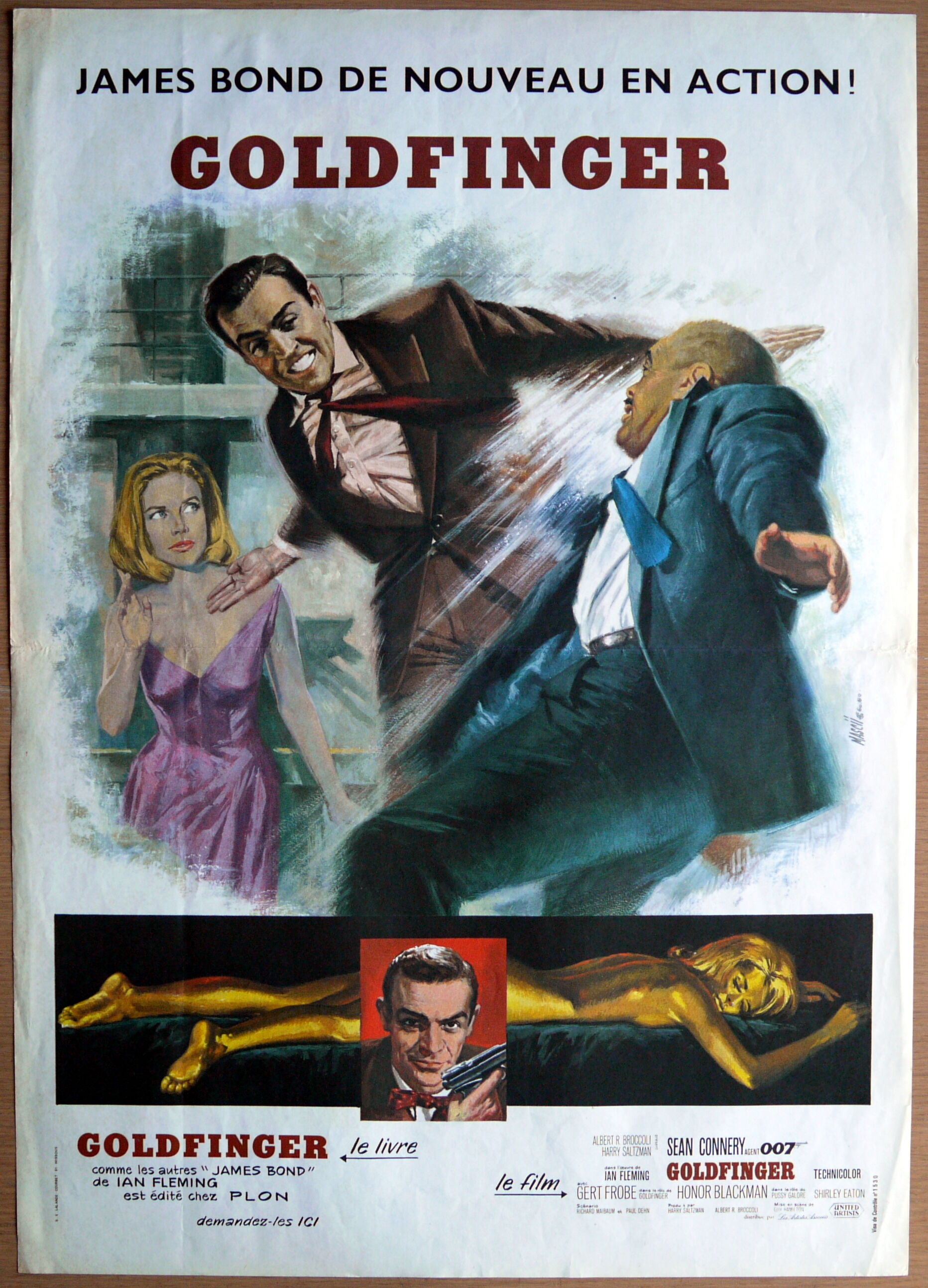 Original movie poster "Goldfinger", James Bond 007