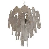 Art Deco Murano Glass Style Chandelier Clear Italian Sputnik Art by SimoEng