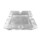 Imposing minimalist vintage crystal ashtray from the 70s