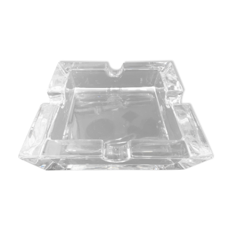 Imposing minimalist vintage crystal ashtray from the 70s