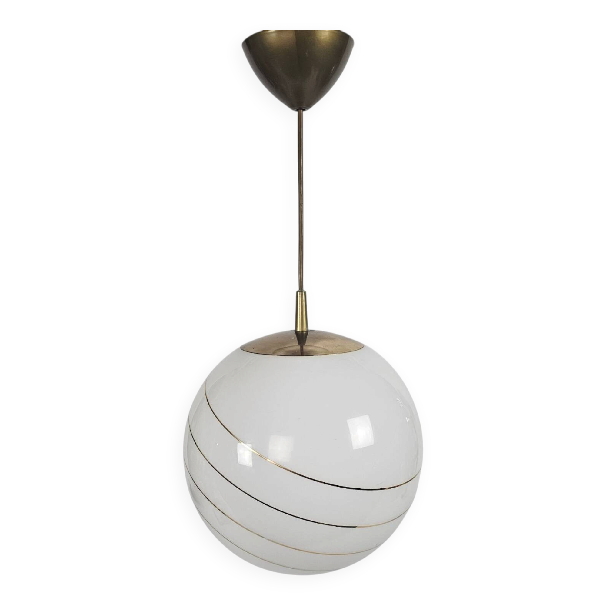 Massive - Hollywood Regency - spherical pendant lamp - opaline - Belgium