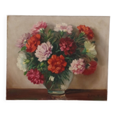 Bouquet of peonies - oil on canvas signed: andre .m