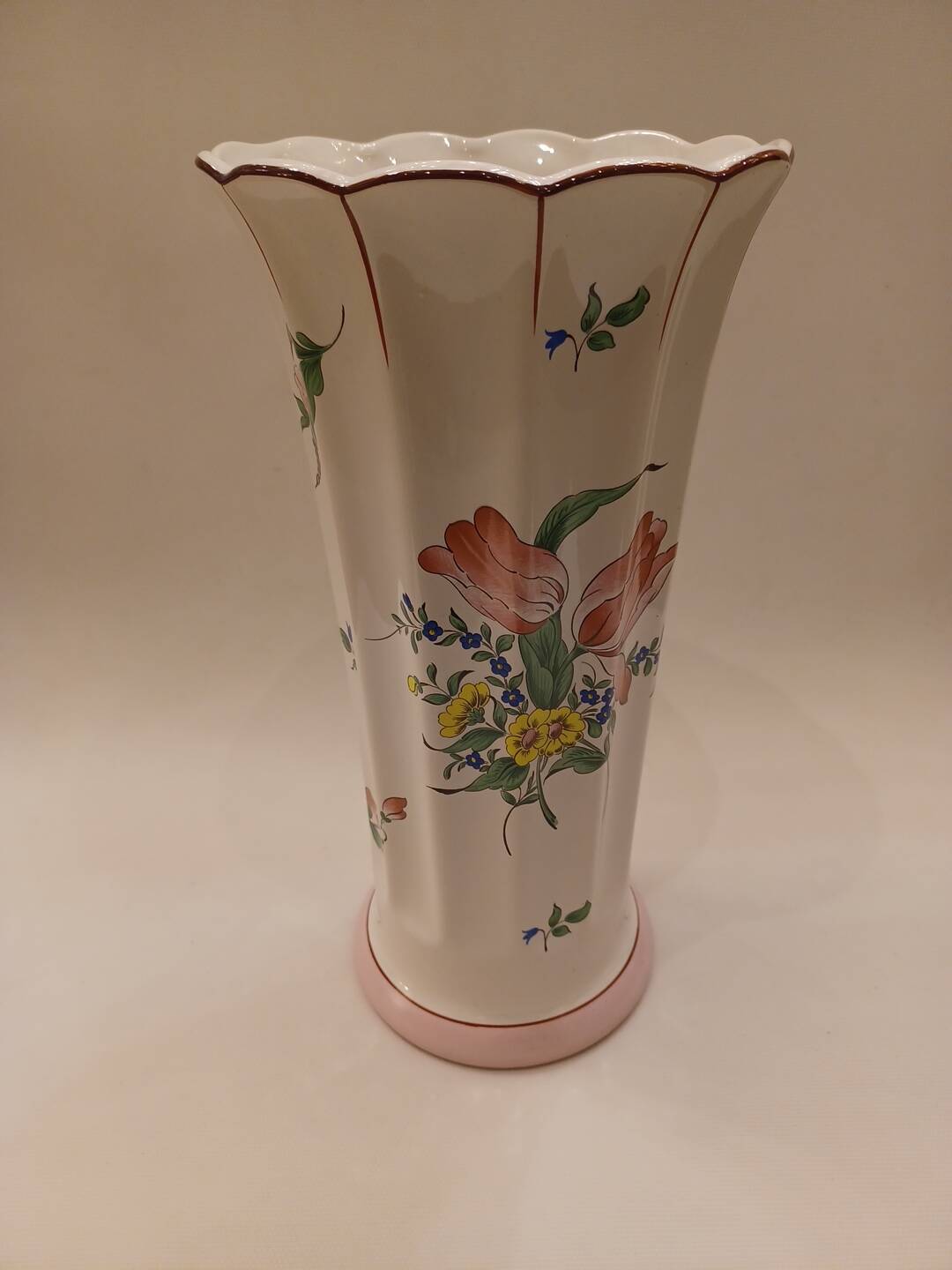 Large Luneville earthenware vase 35 cm, circa 1950.