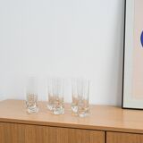 Set of six glasses, Italian design, 1970s, made in Italy