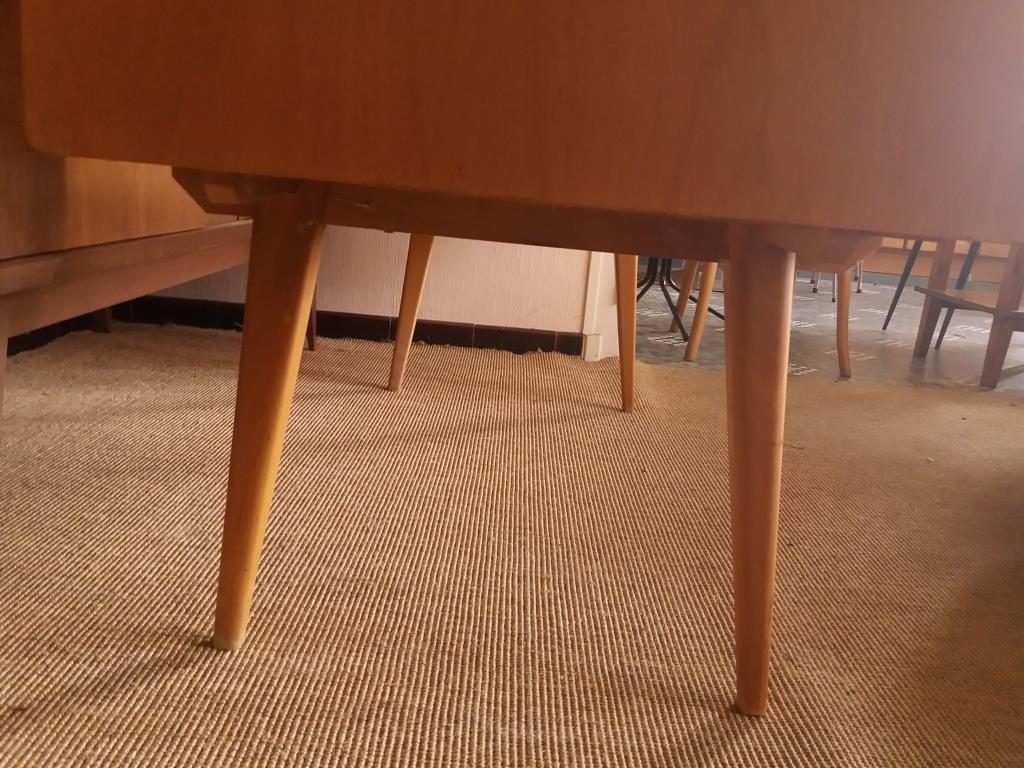 Oak-plated desk and formica 60s/70s