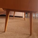 Oak-plated desk and formica 60s/70s