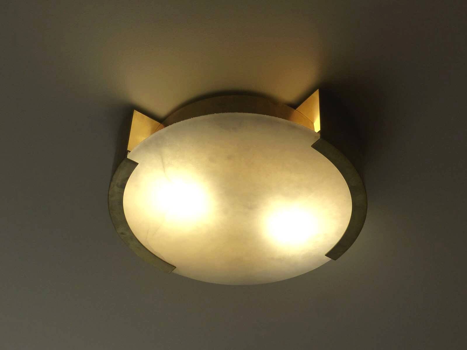 Large Melange ceiling light Brass & Natural Alabaster Kelly Wearstler