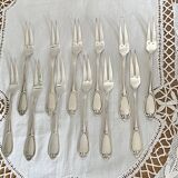 ERCUIS - 12 shellfish forks snail shell model silver metal