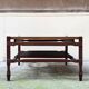Mid Century Modern Vintage Square Occasional Table in Wood with Glass Top