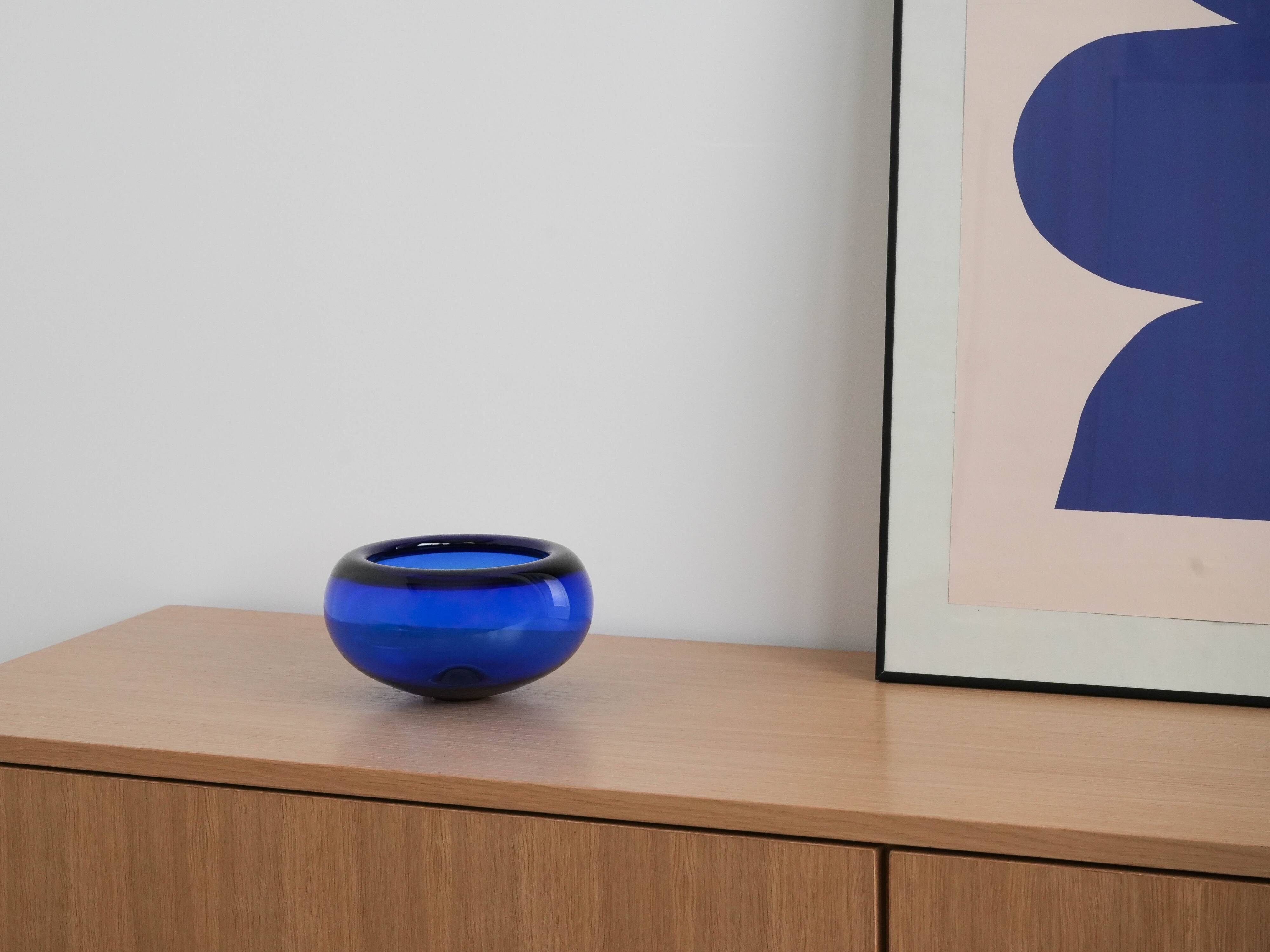 Cobalt bowl, Danish design, 1960s, manufacturer: Holmegaard, designer: Per