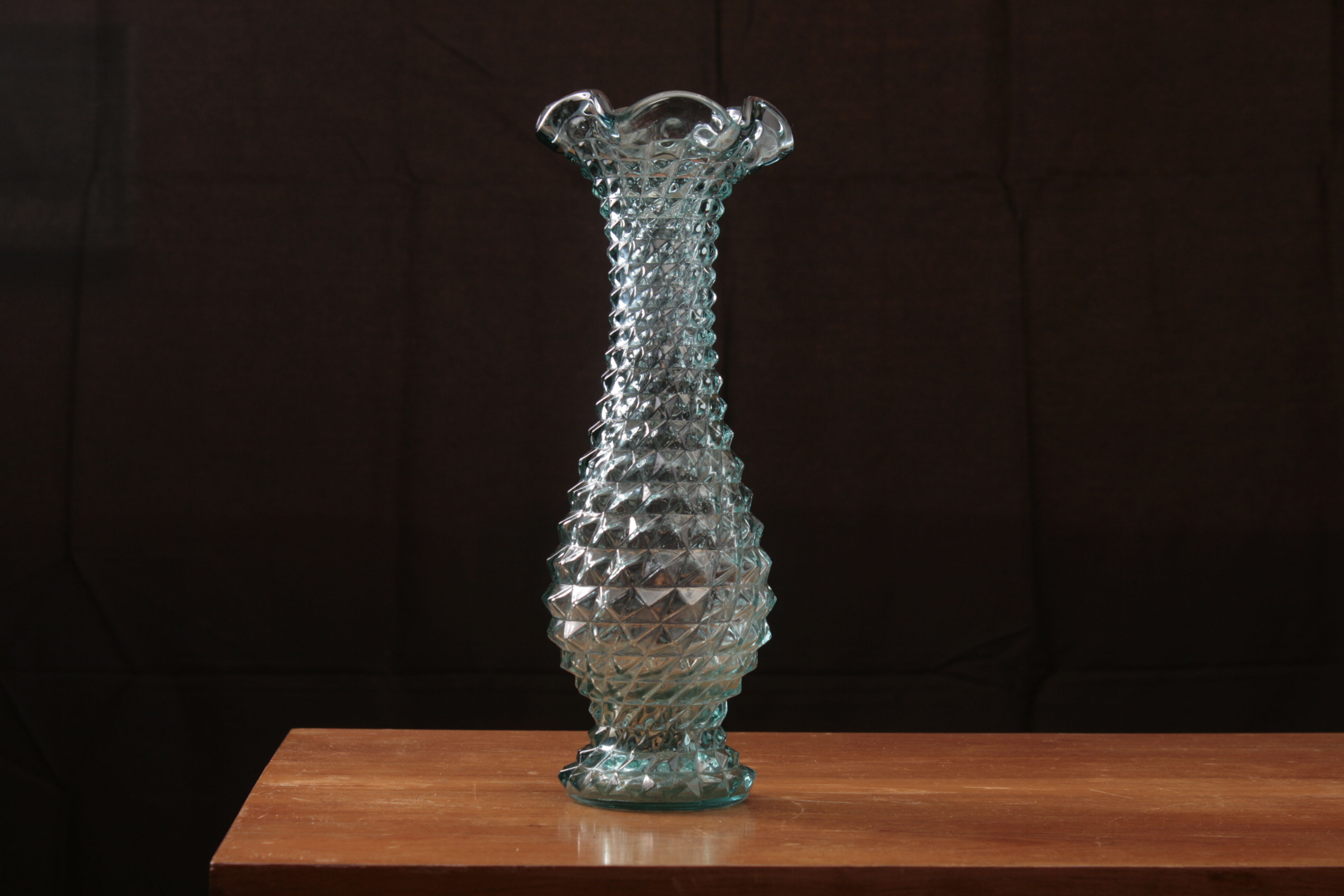 Italian glass carafe and matching vase