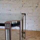 Table basse en verre et laiton par Peter Ghyczy, Pays-bas 1970