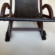 Vintage leather sling chair, 1980s