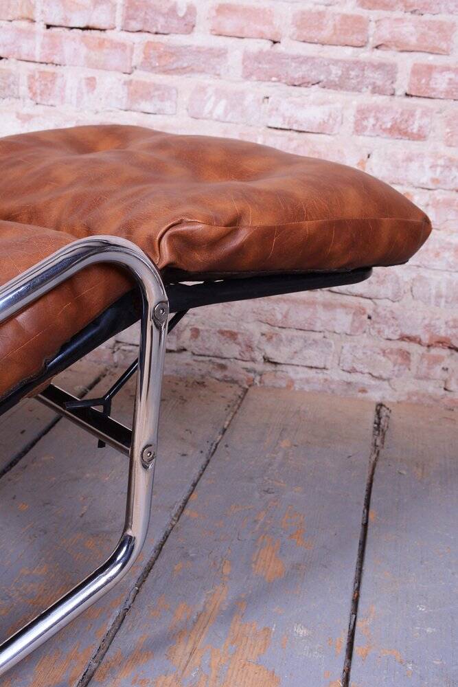 Mid-Century Rocking Reclining Armchair in Chrome by Lama, France, 1960s