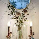 Duo of antique ceramic lamps.