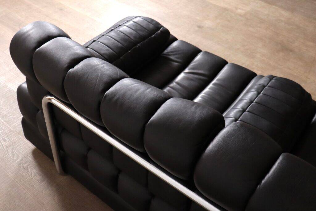 De Sede DS-85 sofa bed in black leather, Switzerland, 1960s