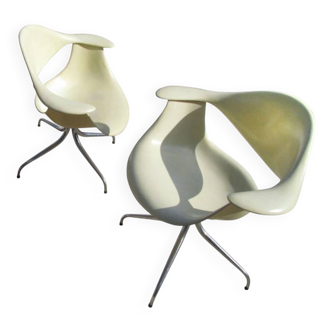 DAF CHAIR - Pair of SWAG base chairs - George NELSON & Charles Pollock