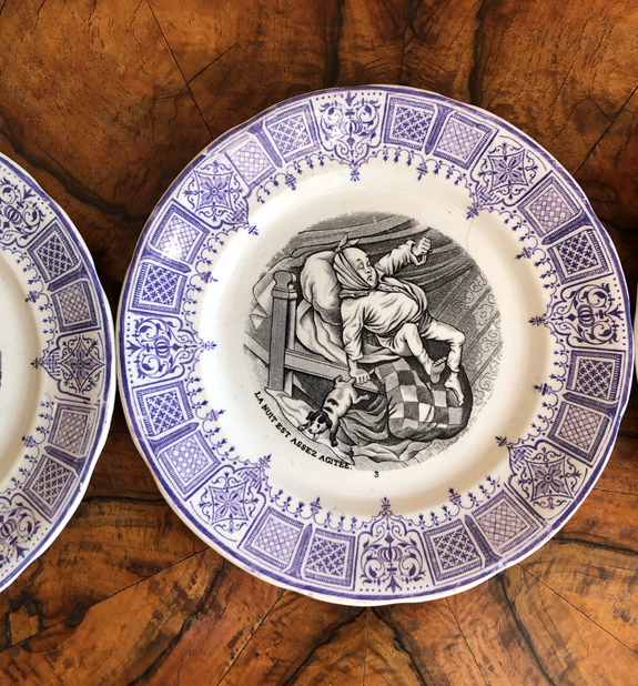 Lot of three plates Sarreguemines