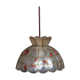 Chandelier pendant lamp Lampshade brass, shells 1950