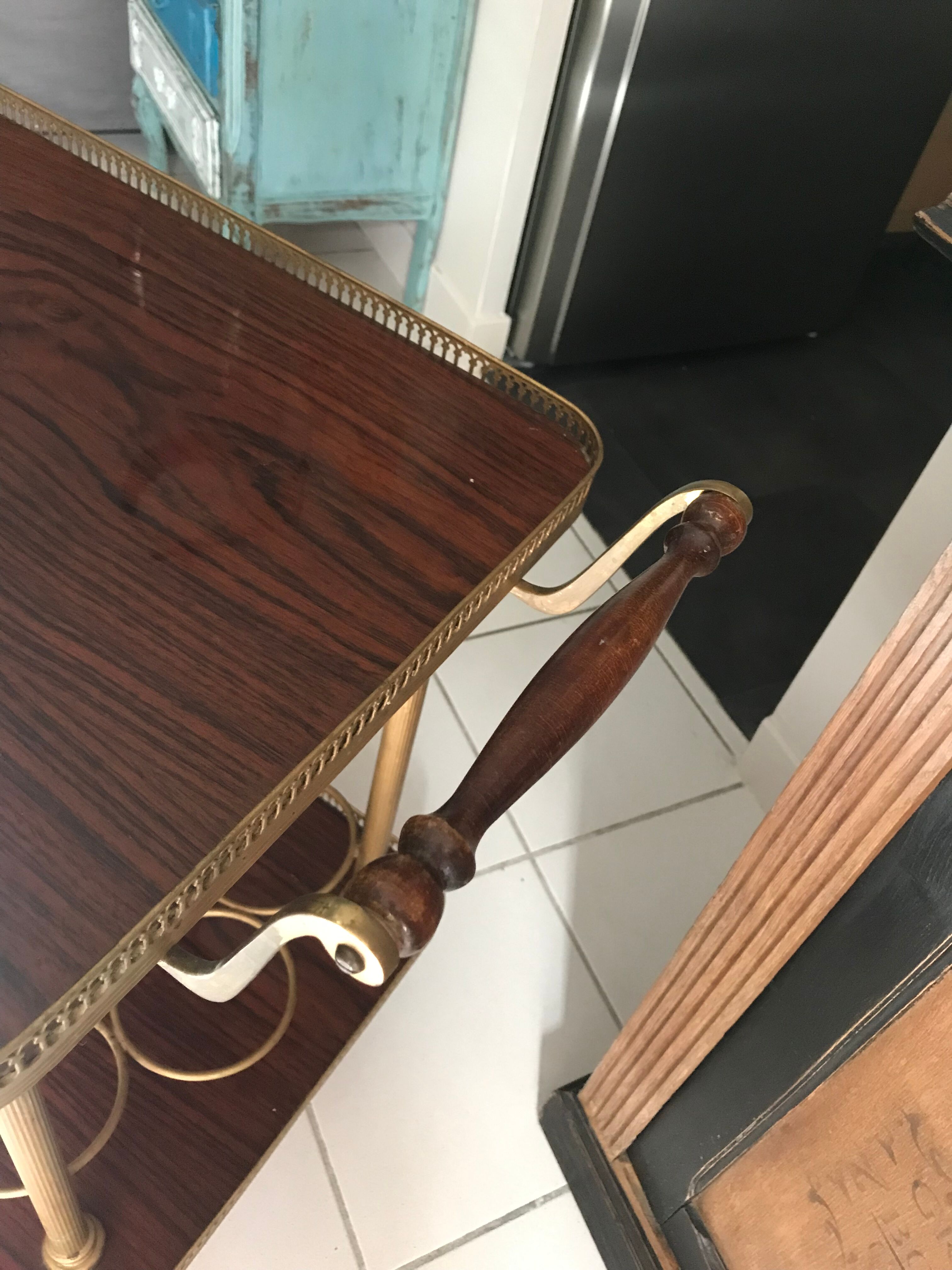 Rolling service wood and brass