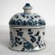 Old porcelain candy box with cracked effect
