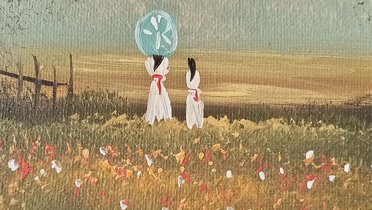 Tableau huile Femmes à l' ombrelle
