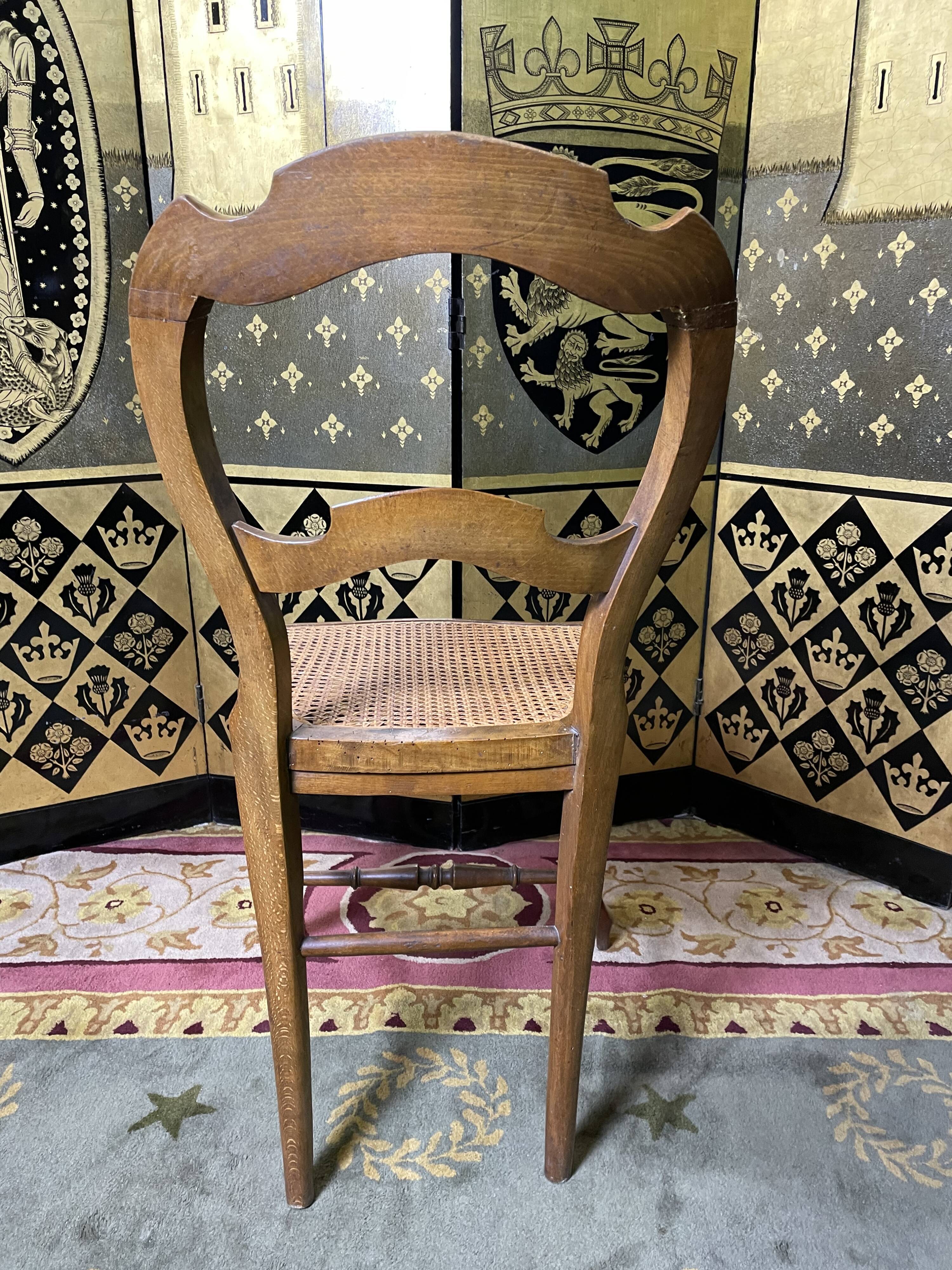 Suite de 4 chaises Louis Philippe en cannage