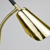 Rare desk and table lamp in brass and leather by Carl Aubock II #4280, Vienna, Austria.