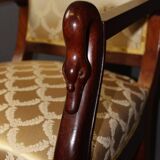 Empire Swan Neck Armchair in Mahogany, Early 19th Century