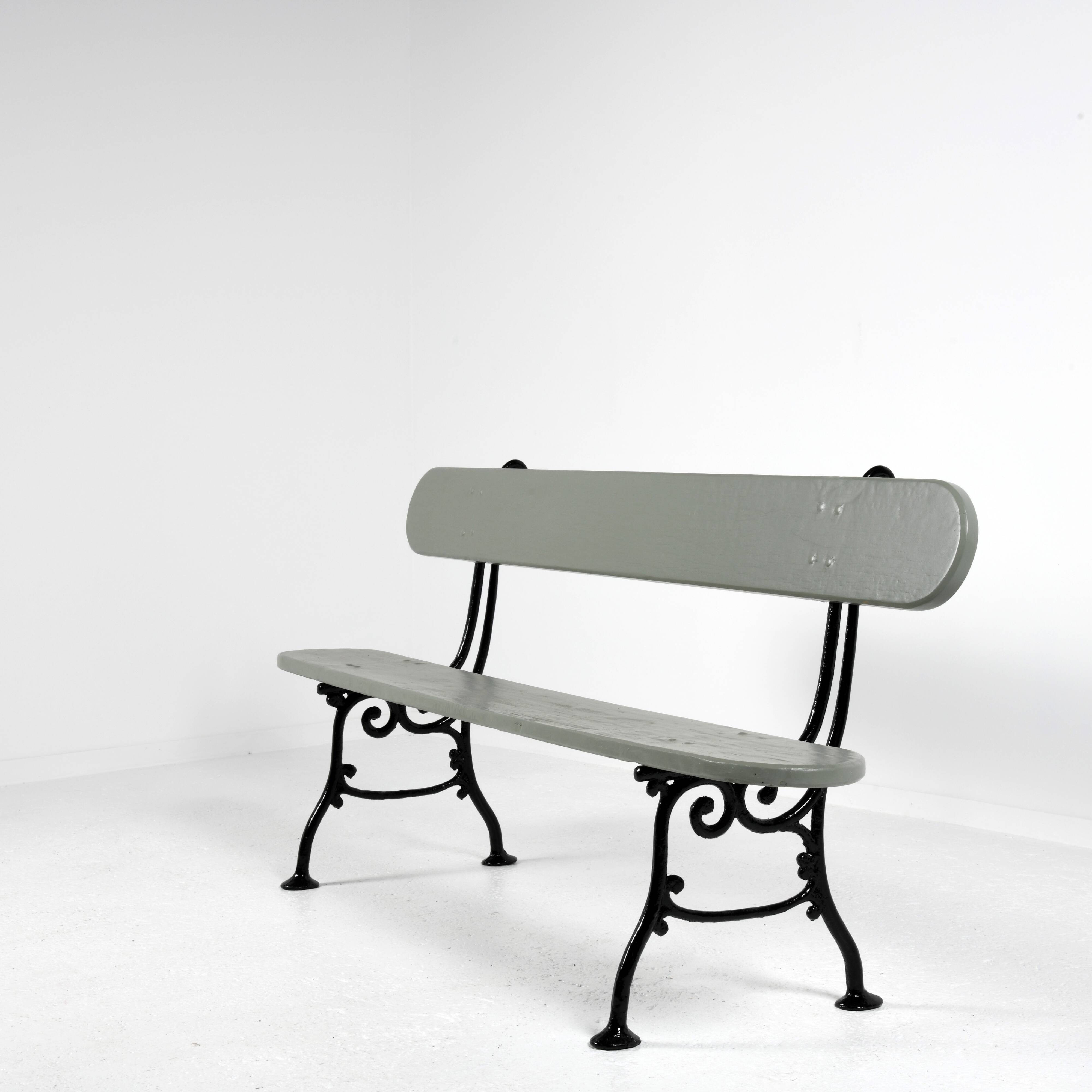 Cast iron and wood garden bench