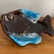 Coupelle forme poisson bleu et marron Vallauris