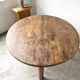 Brutalist round table in solid oak, 1950s.