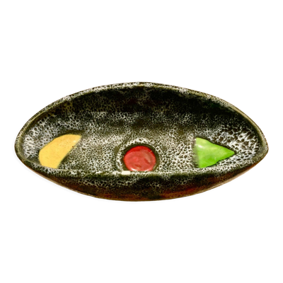 Coupe a fruit  en céramique signé Luc Vallauris 1950 vintage