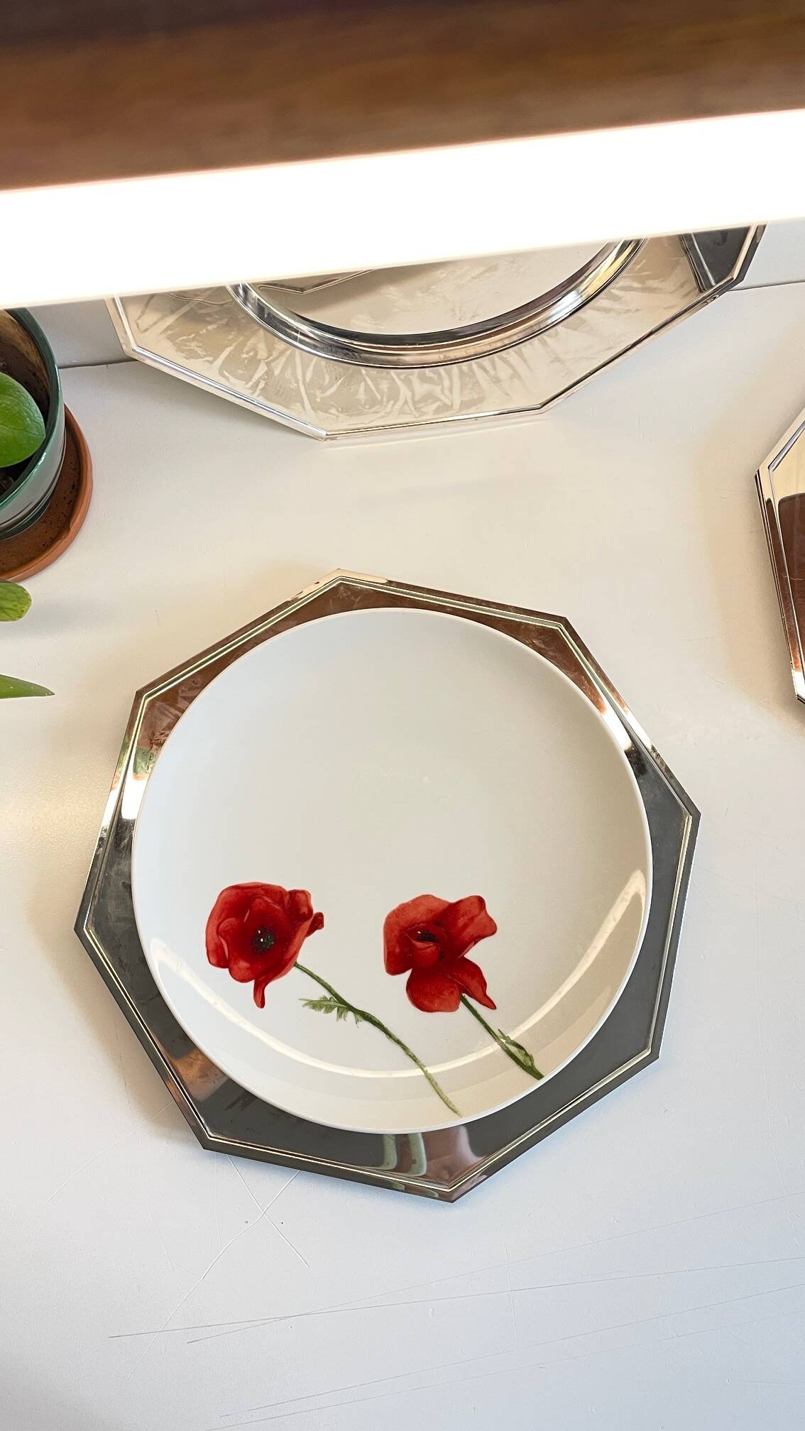 6 Vintage Silver-Plated Metal Plates and Dishes
