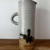 Pitcher and 7 cups set, glazed stoneware, pottery from the dovecote