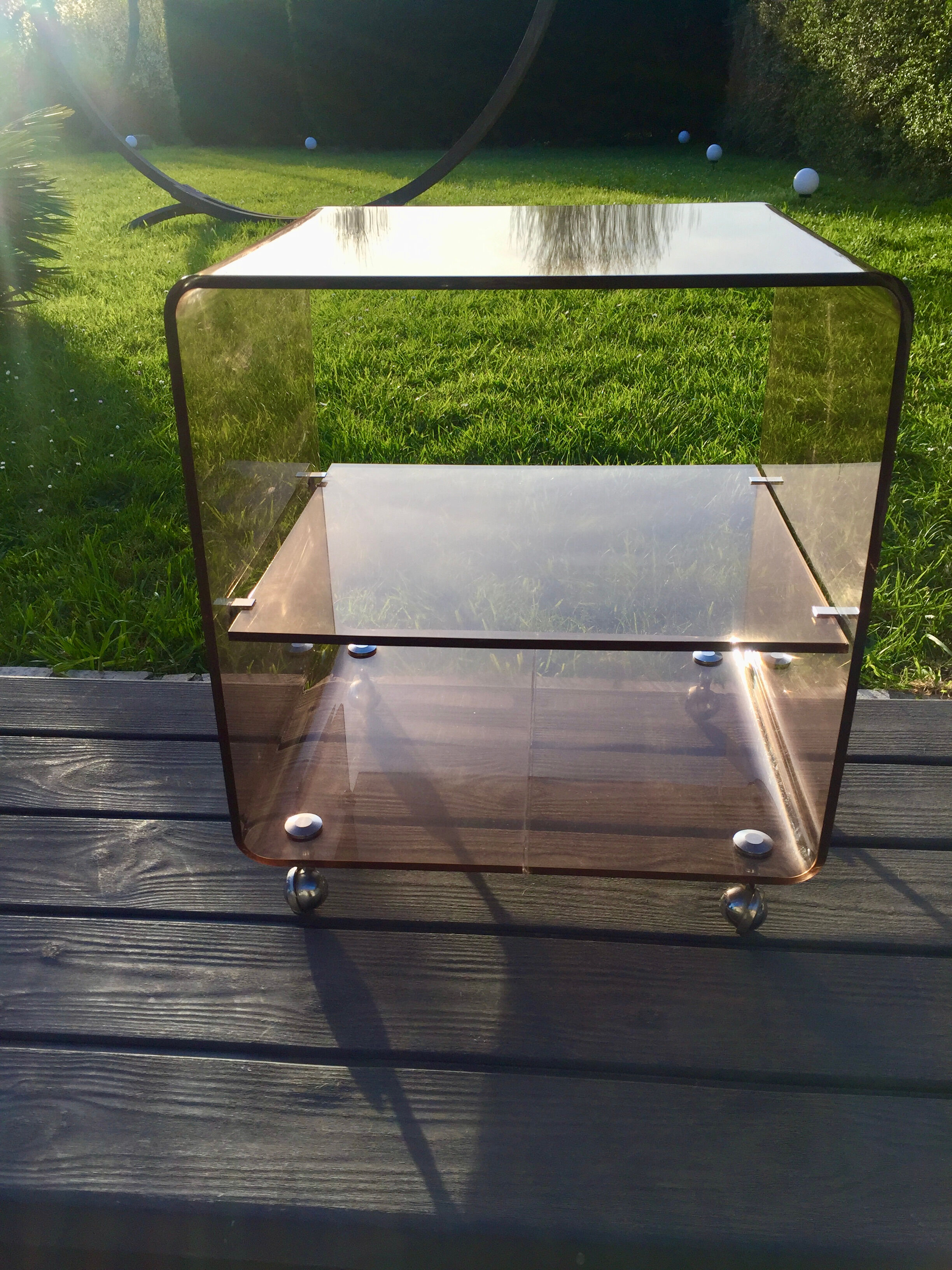 Vintage coffee table 70 with wheels
