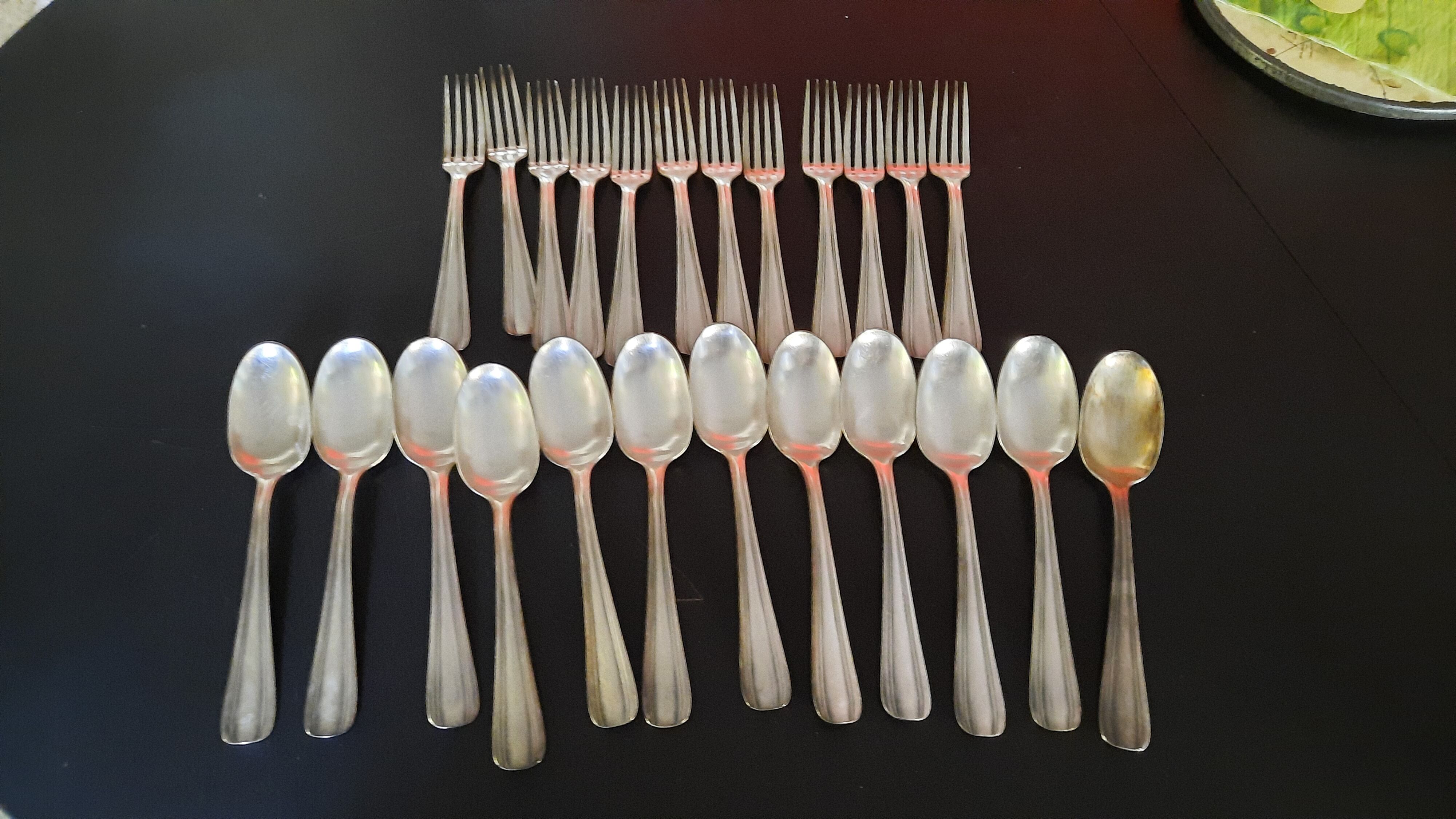 Silver metal cutlery