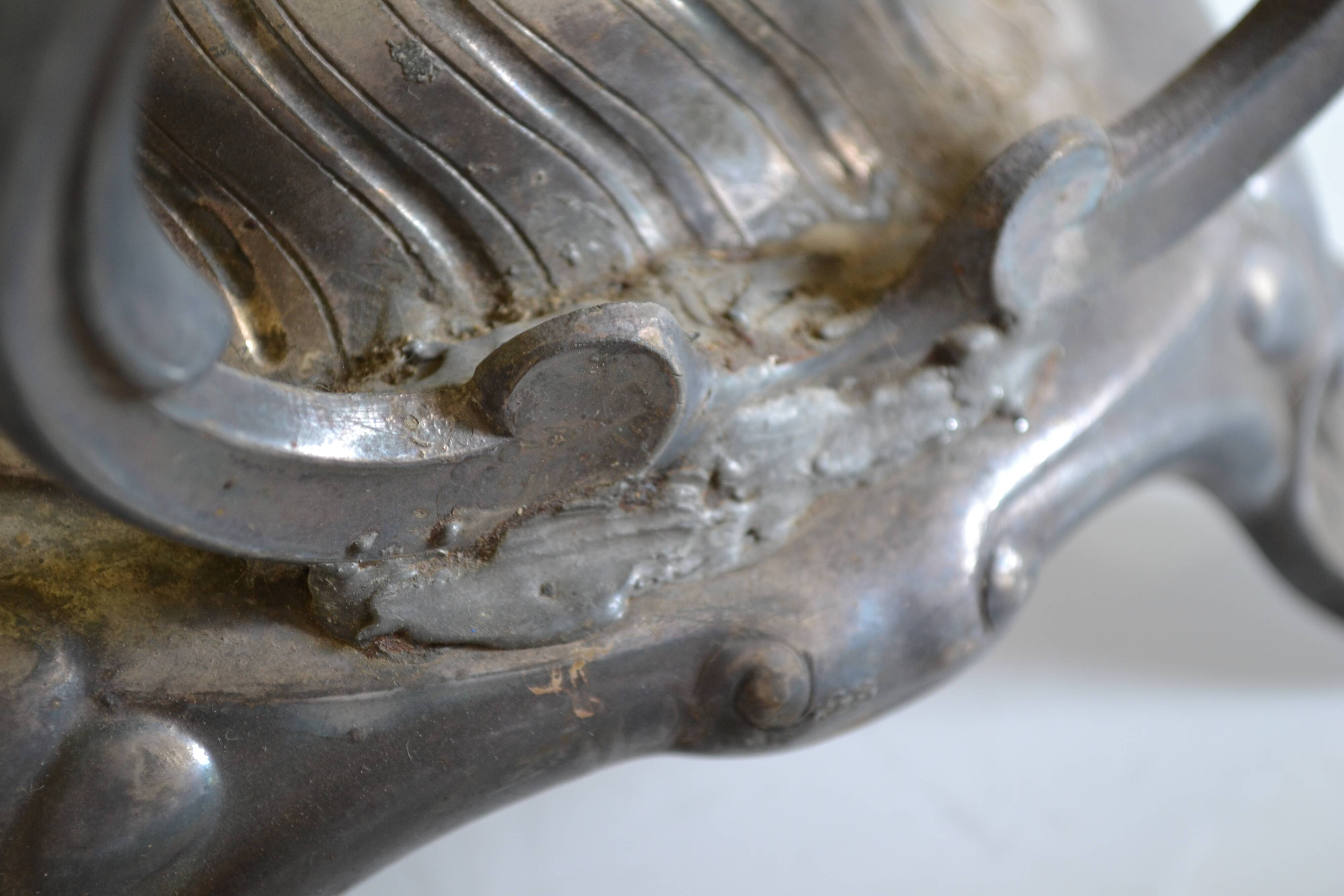 Art Nouveau teapot or samovar in silver-plated metal by goldsmith Victor Saglier