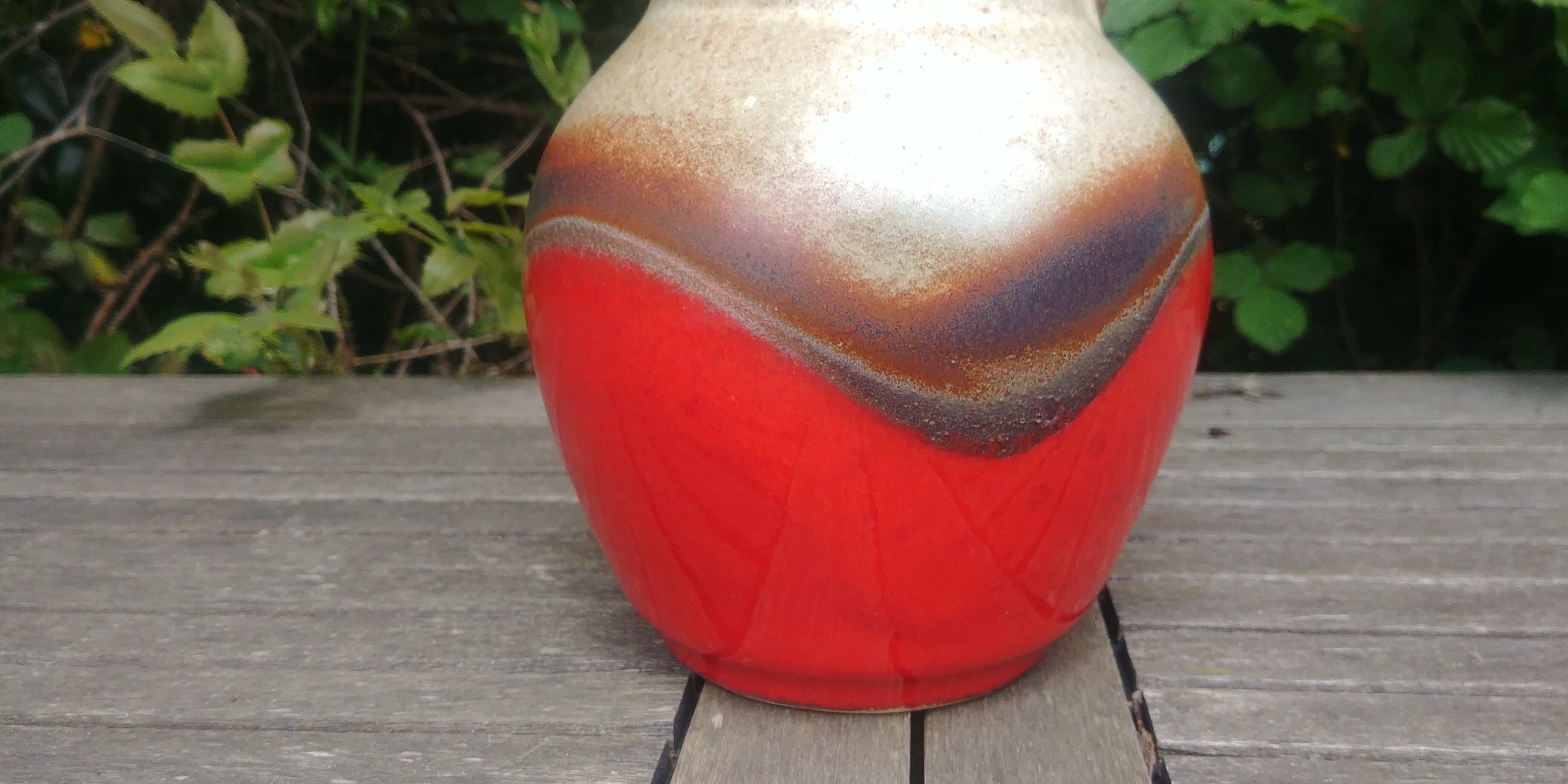 Glazed ceramic vase Vintage W.Germany 70s