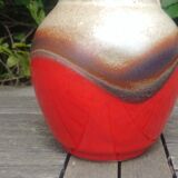 Glazed ceramic vase Vintage W.Germany 70s