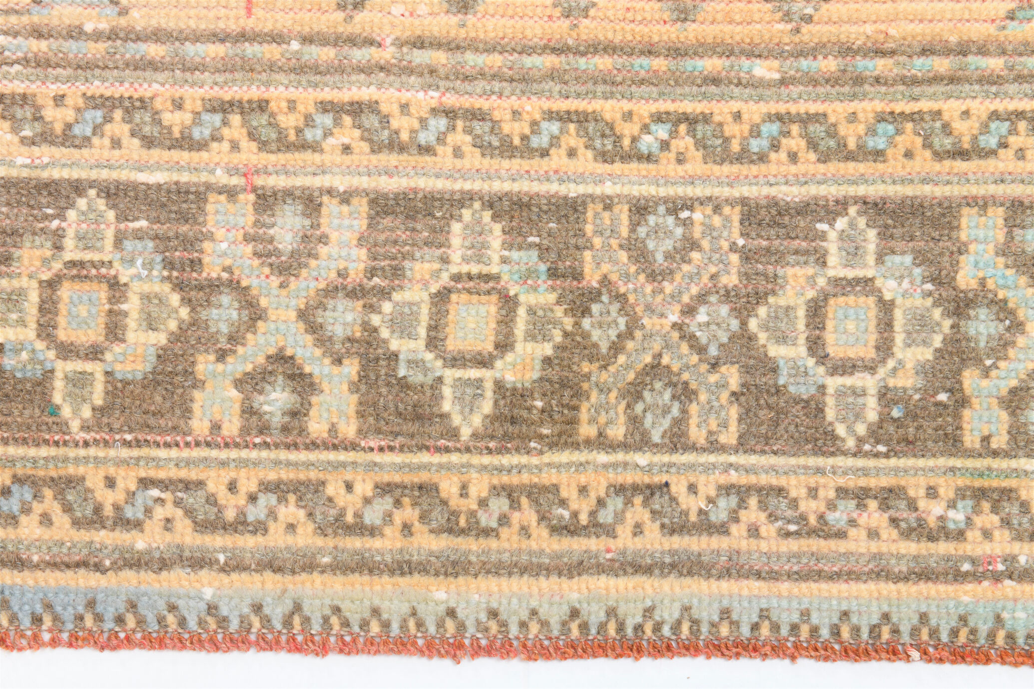 Shabby chic oushak runner rug 333x82cm